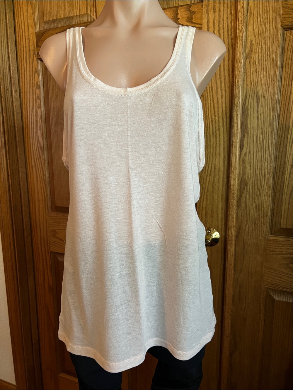 Charlotte Russe Light Pink Peachy Scoop Neck Racerback Tank